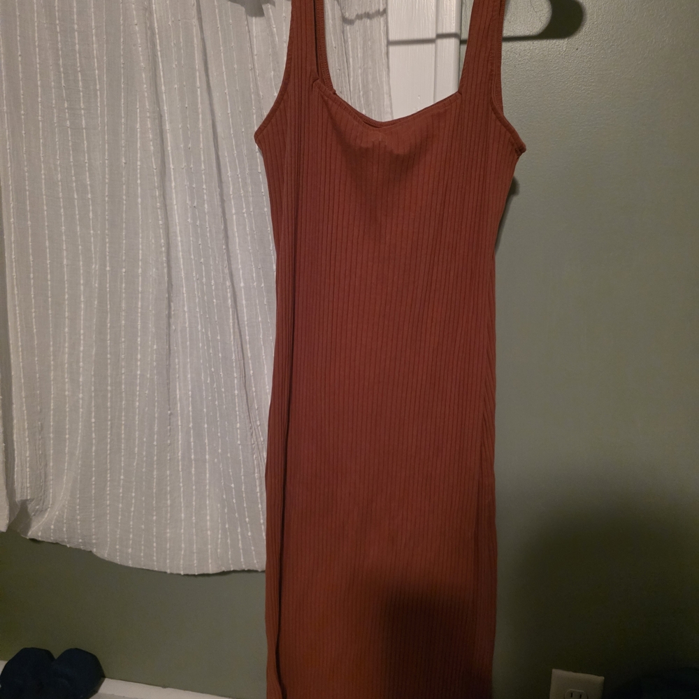 Wild Fable Rust Ribbed Dress - Picture 2 of 3